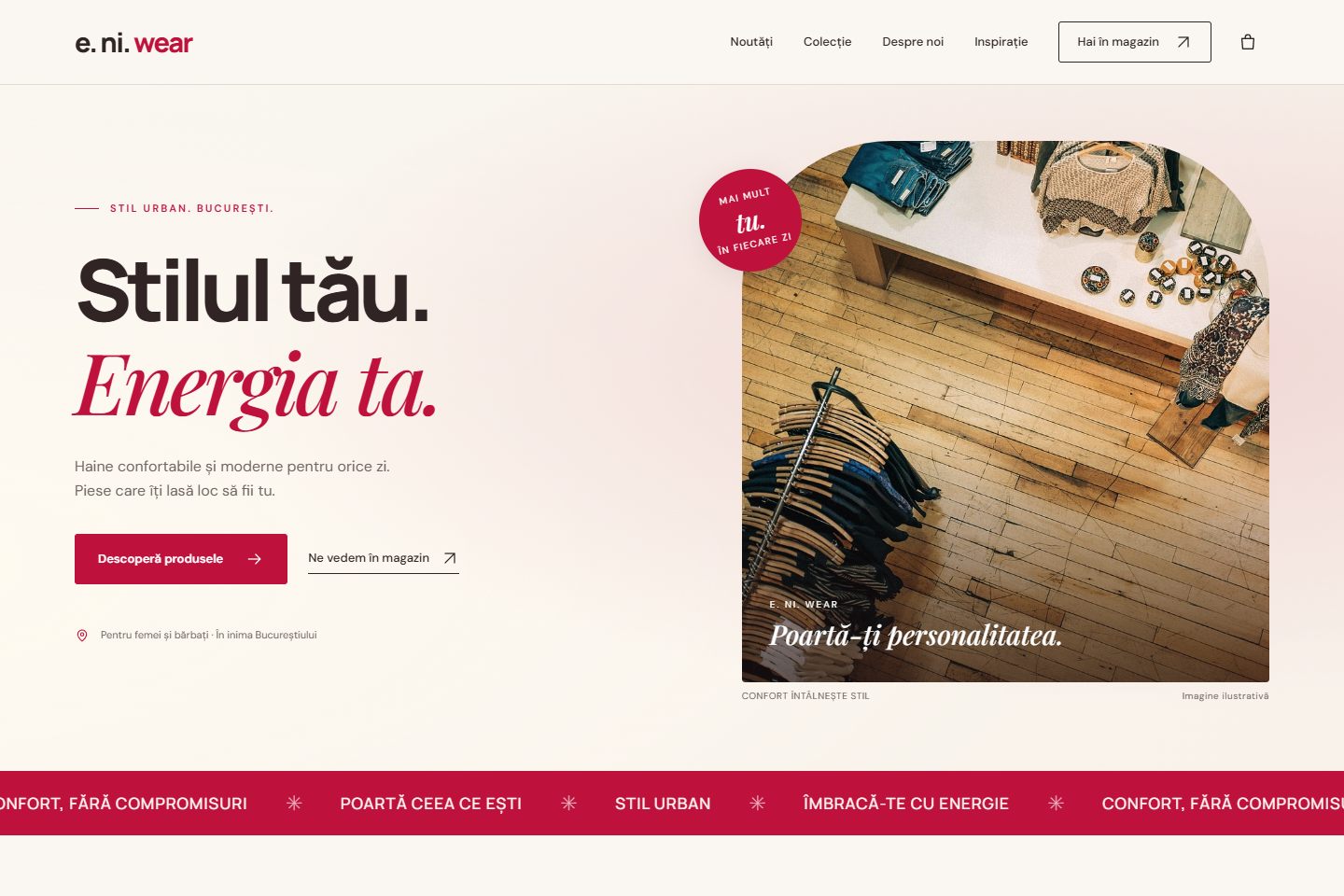Magazinul online e. ni. wear, pe telefon și calculator